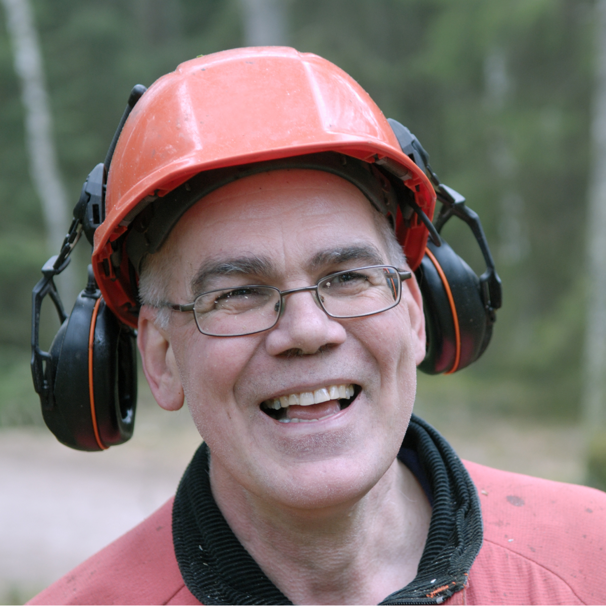 man with a hard hat and ear protection