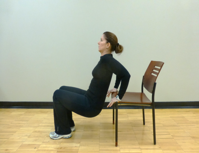 Elbow 8 chair dips exercise