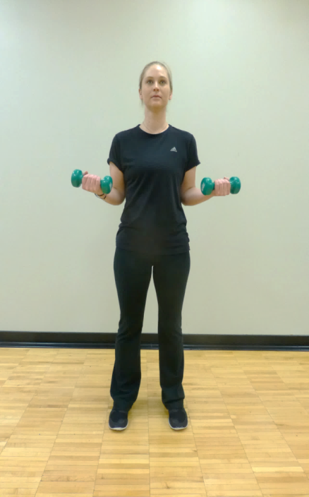 Elbow 12 bicep curl exercise