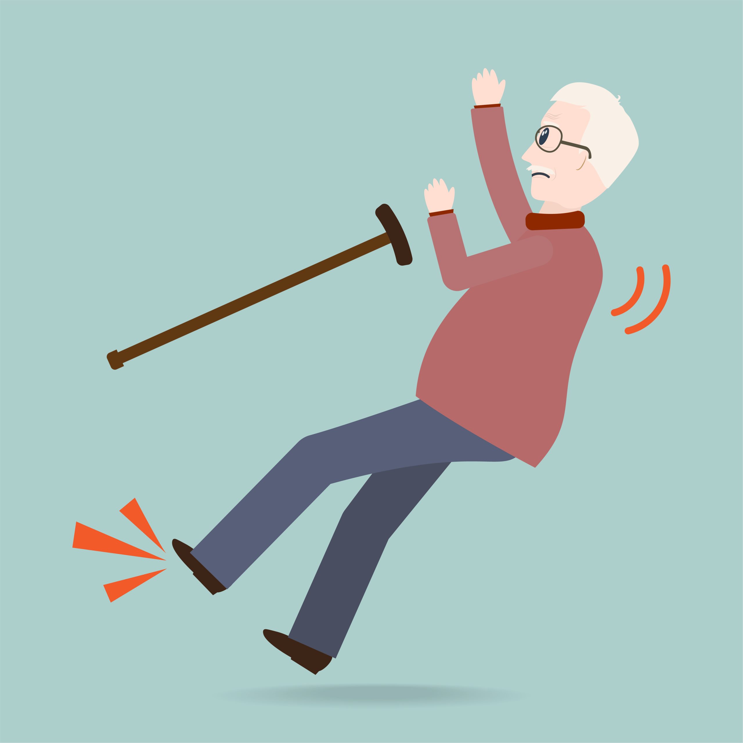 elder women falling cartoon icon